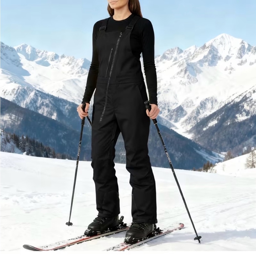 Sleek Black Ski Overalls